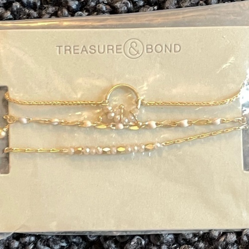 Treasure and Bond Set Of 3 Adjustable Goldtone Bracelets